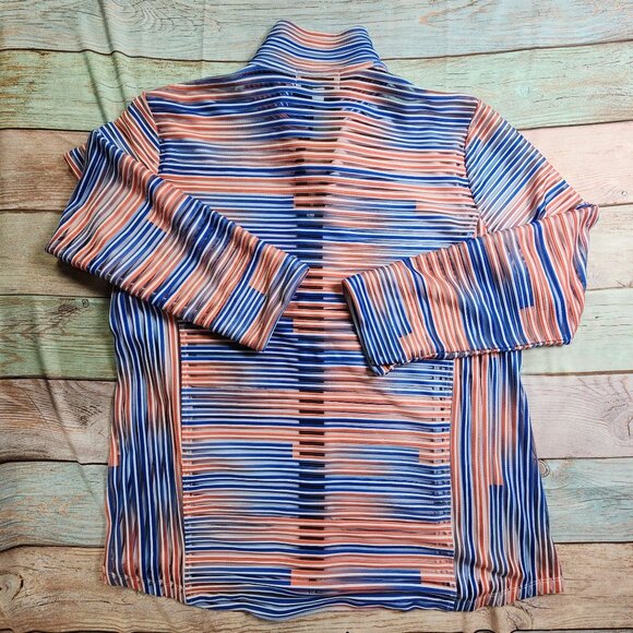 Erin London Size XL Womens Striped Sheer Full Zip Jacket 44in Chest - Picture 10 of 10
